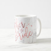 Mug PixDezines Mère de la mariée/Faux Rose Gold/Marble (Devant droit)