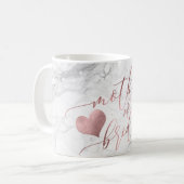Mug PixDezines Mère de la mariée/Faux script doré rose (Devant gauche)