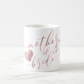Mug PixDezines Mère de la mariée/Faux script doré rose (Centre)
