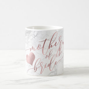 Mug PixDezines Mère de la mariée/Rose de Faux Script G