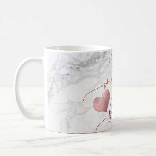 Mug PixDezines Mère de la mariée/Rose de Faux Script G (Gauche)