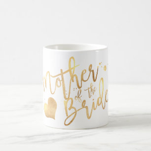 Mug PixDezines Mère de la mariée/Script d'or Faux