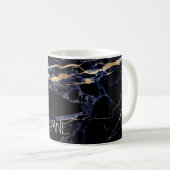Mug PixDezines MIDNIGHT BLUE MARBLE+FAUX OR VEINS (Devant droit)