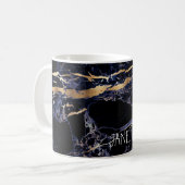 Mug PixDezines MIDNIGHT BLUE MARBLE+FAUX OR VEINS (Devant gauche)