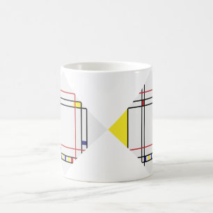 Mug PixDezines Mondrian, Minimaliste