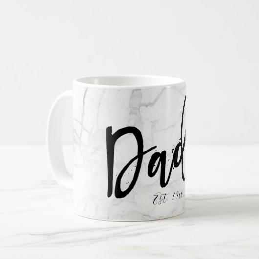 Mug PixDezines NEW DAD Marble+Script moderne (Devant gauche)