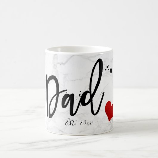 Mug PixDezines NEW DAD Marble+Script moderne (Centre)