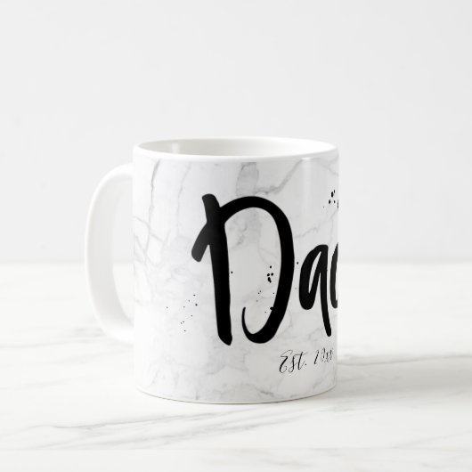Mug PixDezines NOUVEAU MARBRE DAD+Script moderne (Devant gauche)