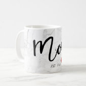 Mug PixDezines NOUVEAU MOM Marbre+Script moderne (Devant gauche)
