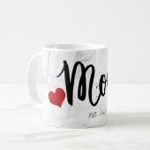 Mug PixDezines NOUVELLE MAMAN Marbre+Moderne Script (Devant gauche)