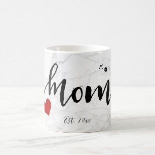 Mug PixDezines NOUVELLE MAMAN Marbre+Script Moderne
