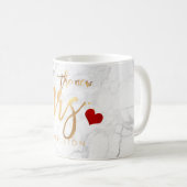 Mug PixDezines Nouvelle Mme Moderne/Or Faux Script/Mar (Devant droit)