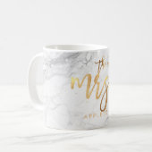 Mug PixDezines Nouvelle Mme Moderne/Or Faux Script/Mar (Devant gauche)
