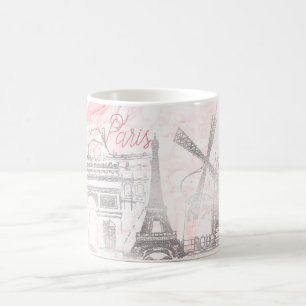 Mug PixDezines PARIS en FAUX MARBRE ARGENTÉ ET ROSE
