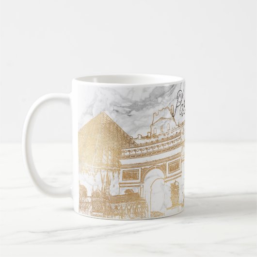 Mug PixDezines PARIS en FAUX OR+MARBLE (Gauche)