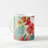 Mug PixDezines Rétro Hyper H2 Floral Feuillage Hawaï (Devant gauche)