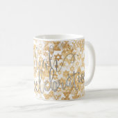 Mug PixDezines Star de David Motif, Hanoukka (Devant droit)