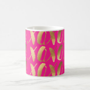 Mug PixDezines xoxo/Faux Gold/do-it-yourself arrière -