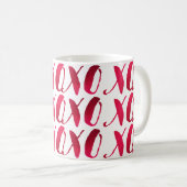 Mug PixDezines xoxo/Raspberry Rouge/Fond DIY (Devant droit)