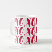 Mug PixDezines xoxo/Raspberry Rouge/Fond DIY (Devant gauche)