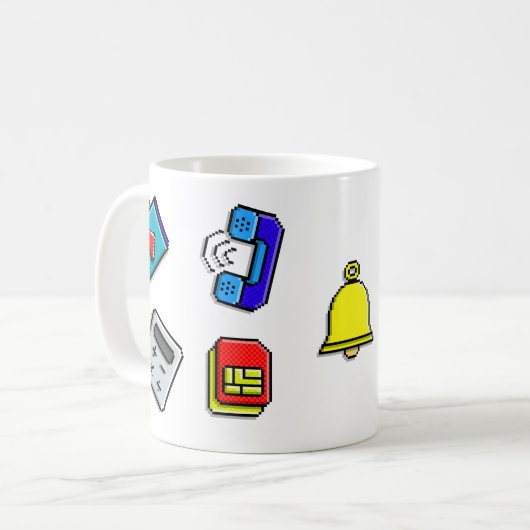 Mug Pixel Art De L'Ancienne École (Devant gauche)