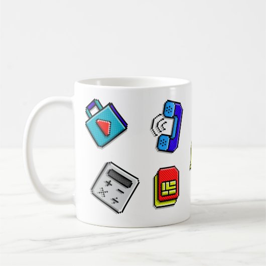 Mug Pixel Art De L'Ancienne École (Gauche)