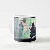 Mug Pixel Art De Rider Et Moto (Devant gauche)