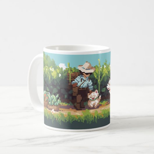 Mug Pixel Art Farmer Semer Les Plantes (Devant gauche)