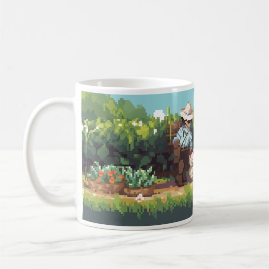 Mug Pixel Art Farmer Semer Les Plantes (Gauche)