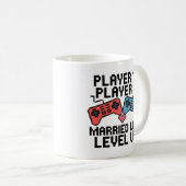 Mug Pixel Gaming Couple Level Up Design (Devant droit)