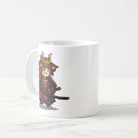 Mug Pixel Samurai Chat (Devant gauche)