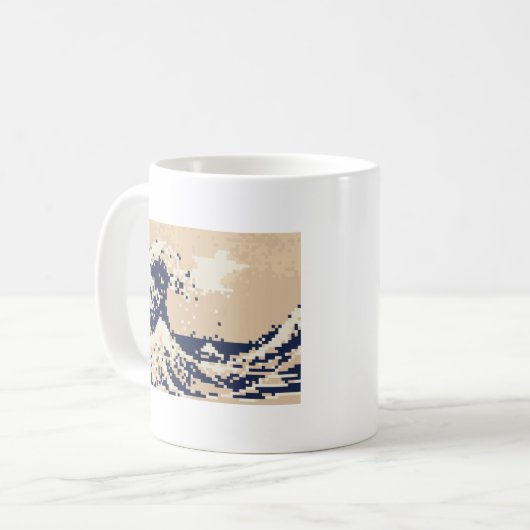 Mug Pixel Tsunami 8 bits Pixel Art (Devant gauche)