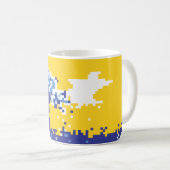 Mug Pixel Tsunami bleu 8 bits Pixel Art (Devant droit)