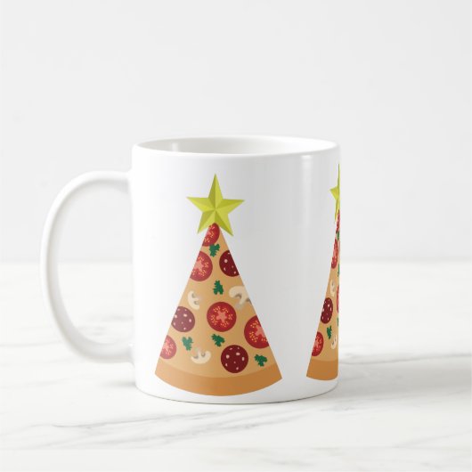 Mug pizza affreux arbre de noël drôle (Gauche)