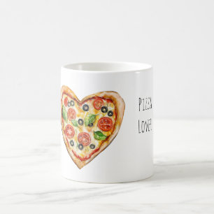 Mug Pizza aux légumes et fromage en forme de cœur