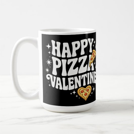Mug Pizza Joyeuse Saint-Valentin Design Drôle de Pizza (Gauche)
