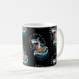 Mug Pizza pour manger des requins Le Grand Bite Blan