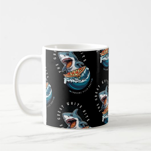 Mug Pizza pour manger des requins | Le Grand Bite Blan (Gauche)