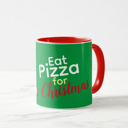 Mug Pizza pour manger sur mesure pour Noël (Devant droit)
