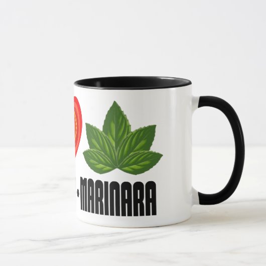 Mug Pizza signe de paix Tomato Coeur et Feuilles de ba (Droite)