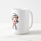 Mug Pizza Slice Dansant - Pixel Drôle Art Conception a (Devant droit)