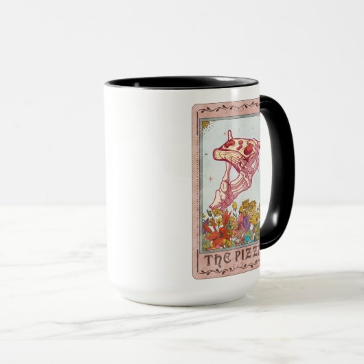 Mug Pizza Tarot Card Funny Tarot Skeleton (Devant droit)