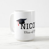 Mug Plafond de diplôme avec nom et classe d'année (Devant gauche)