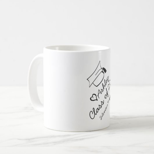 Mug Plafond d'obtention du diplôme Nom de l'année Écol (Devant gauche)