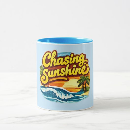 Mug Plage à la poursuite du soleil | Vibrations estiva (Centre)