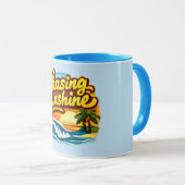 Mug Plage à la poursuite du soleil | Vibrations estiva (Devant droit)