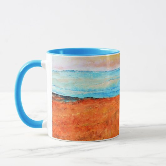 Mug Plage Abstraite Orange Blue Art (Gauche)