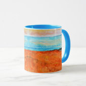 Mug Plage Abstraite Orange Blue Art (Devant droit)