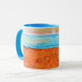 Mug Plage Abstraite Orange Blue Art (Devant gauche)