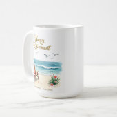 Mug Plage aquarelle de retraite heureuse personnalisée (Devant gauche)
